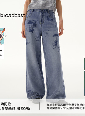 播商场同款迪士尼匹诺曹合作系列直筒牛仔裤女26春新款BDT1KD1677