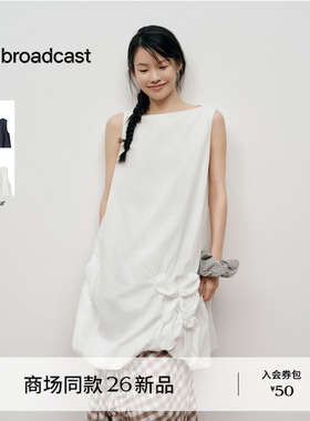 【自然压褶】肌理素爽棉 播漂亮无袖连衣裙女26夏新款BDT2LD2922