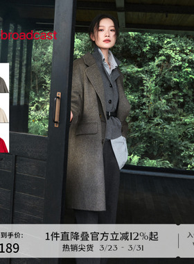 播倪妮同款韩系中长款宽松通勤毛呢外套女秋冬新款BDS4AD3885