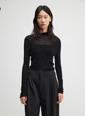 【100%羊毛】播商场同款修身显瘦24秋冬季洋气内搭毛衫BDR4SD2403