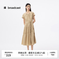 播夏季纯棉短袖连衣裙女清冷艺术感淡人气质长裙DDS2LD5911