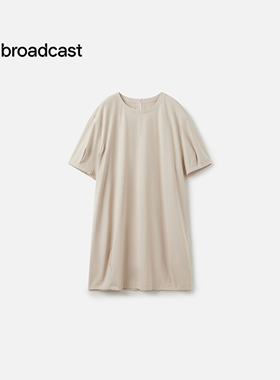 播26夏新品短袖连衣裙女松弛感通勤宽松T恤裙DDT2LD6040