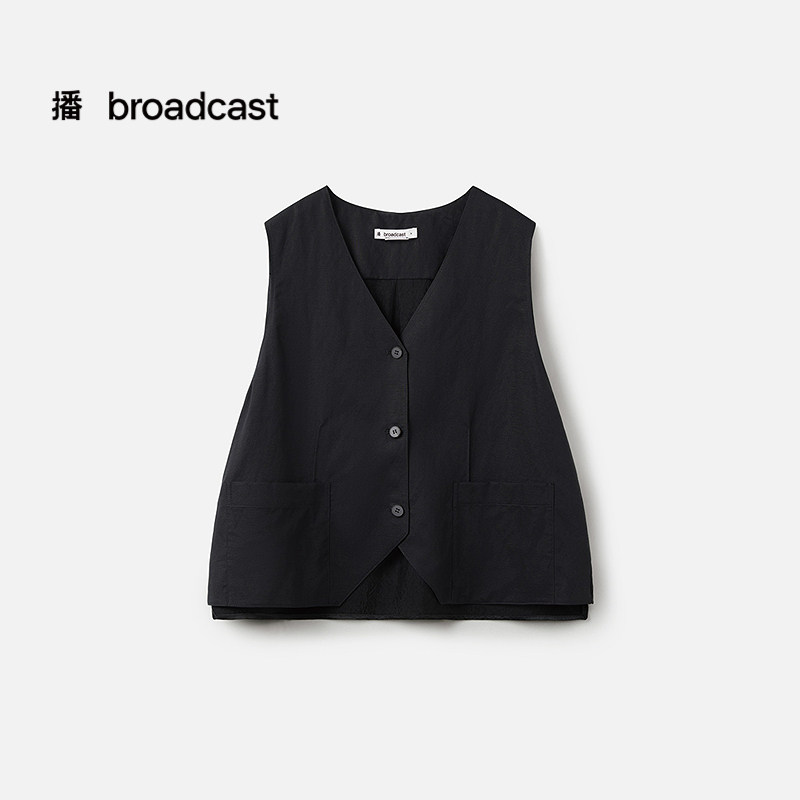 播商场同款简约亚麻马甲外套女25夏季新款时髦上衣BDS7MD2901