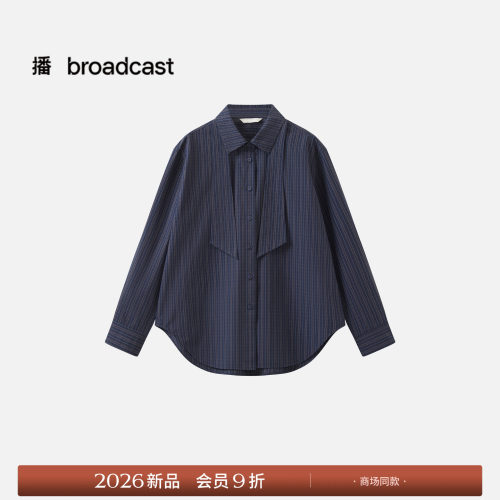 【商场同款】播26秋新品纯棉衬衫女宽松长袖格纹衬衣BDT3CD3062
