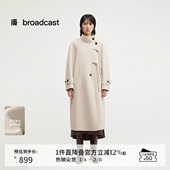 播商场同款 羊毛呢外套BDR4AD3746 超长款 新中式 立领大衣女24冬新款
