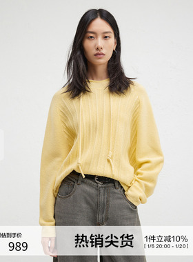 【100%羊毛】播商场同款设计师胶囊系列24冬连帽针织衫BDR4SD4043