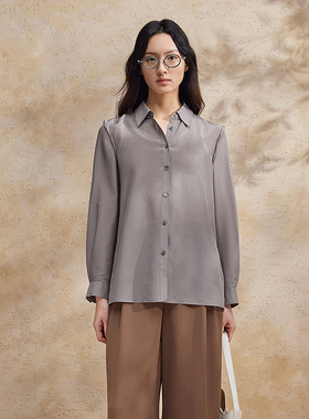 播法式衬衫女商场同款2024夏新款长袖轻熟衬衣BDR2CD0683