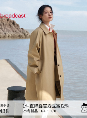 【倪妮同款】播中长款复古高智风衣女25秋新款宽松外套BDS3FD3088