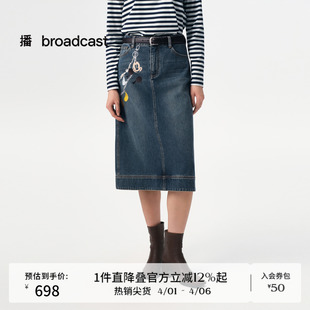 播商场同款 BDS3BD3183 迪士尼米奇系列复古牛仔半身裙女秋新款