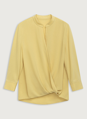 播夏季商场同款简洁V领门襟交叠兜量下摆衬衫女BDQ2CD05122