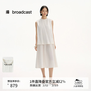 播商场同款清纯无袖初恋裙女夏新款假两件淡人连衣裙BDS2LD2381