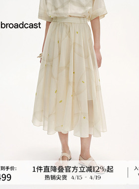 播商场同款气质雪纺印花半身裙女25新款绝美夏日长裙BDS2BD2283
