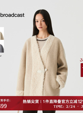 【100%羊毛】播短款宽松毛呢外套女冬季通勤上衣DDS4AD5131