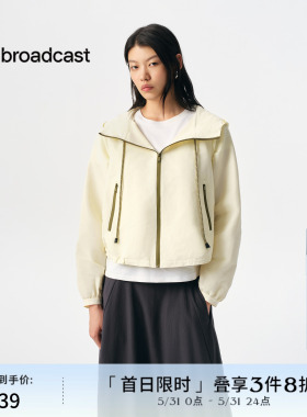 播商场同款连帽短外套女秋季新品运动风宽松上衣BDS3WD3091
