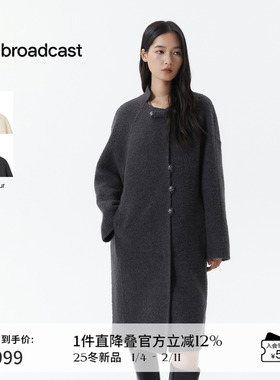 播立领宽松羊毛呢外套女冬季韩系灰色呢大衣DDS4AD5119