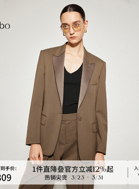 播 bo 商场同款质感单粒扣西服女24秋宽松外套BDR3XD2320