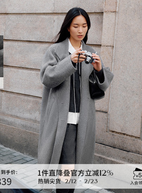 【羊毛】播商场同款单排扣气质24冬新中长款毛呢外套女BDR4AD3766
