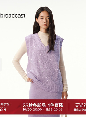 播休闲灰色气质无袖针织衫女25秋冬新款宽松背心DDS4SD5203