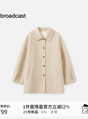 【100%羊毛】播翻领短款毛呢外套女秋冬宽松外套DDS4WD5115