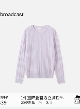 【羊毛】播紫色圆领洋气针织毛衣女秋冬气质上衣DDS4SD5291