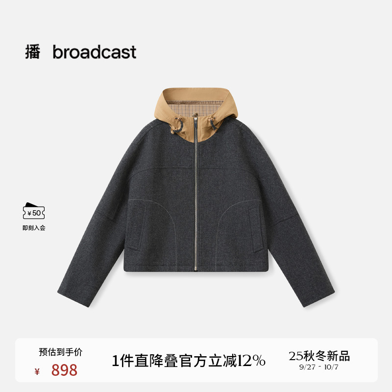 复古运动感连帽