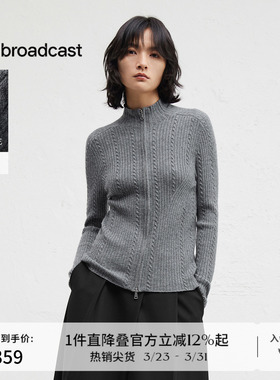 【羊毛】播倪妮同款商场同款修身拉链针织毛衣女24秋冬BDR4UD4007