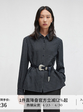 播冬季文艺复古格子外套半身裙女气质通勤a字裙DDR4BD5089