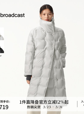 播商场同款方格保暖长款龟背羽绒服女冬新款宽松外套BDS4RD3596