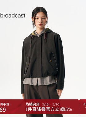 播商场同款美式休闲短外套女秋季新品复古宽松上衣女BDS3WD3069