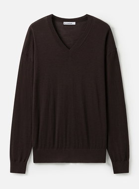 【100%羊毛】播商场同款休闲V领法式24秋冬针织毛衣女BDR9SD4202