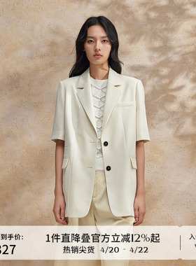 播气质西装外套女夏薄款短袖小西服上衣DDR2XD5640