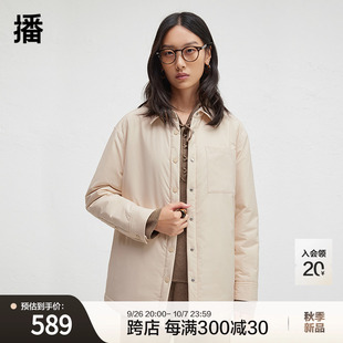 播2024冬季 休闲宽松棉服外套女轻薄翻领棉衣DDR4PD5070 新款