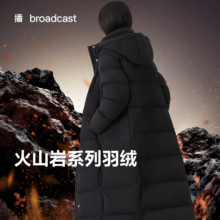 播抗寒长款鸭绒连帽羽绒服女25冬新款黑色通勤防寒外套DDS4RD5123