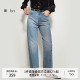 女24秋直筒裤 播 简约中高腰牛仔裤 商场同款 BDR3KD2233