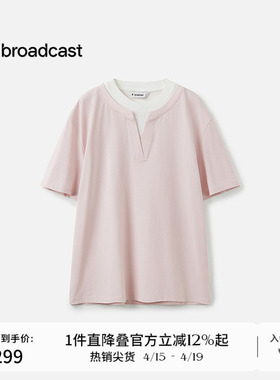 播商场同款假两件松弛短袖T恤女春夏柠檬海盐穿搭BDS7YD4504