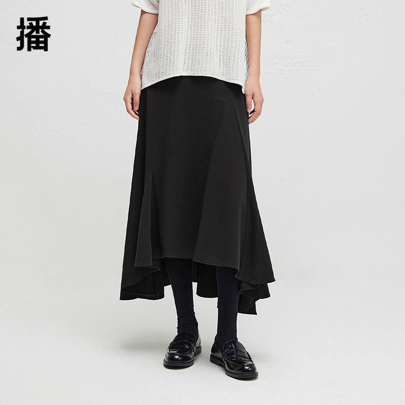播商场同款不规则半身裙女2024秋新款气质中长款裙子BDR3BD1818