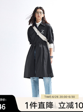 播拉链连衣裙女商场同款2024春夏小个子机能户外a字裙BDR1LD0014