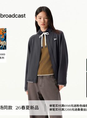 播商场同款艺术家合作系列连帽拉链外套女26春季新款BDT1WD1231