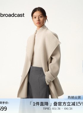 播商场同款韩系中长款羊毛呢外套女秋冬新款复古上衣BDS4AD3642