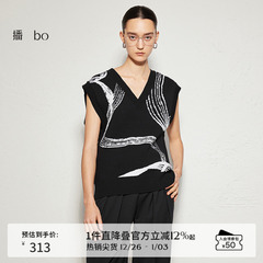 播 bo 商场同款无袖提花针织衫女24秋复古马甲背心BDR3SD2026