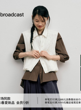 播商场同款翻领宽松马甲女26夏季新款文艺风上衣BDT2MD1700