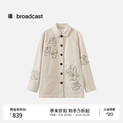 【商场同款】播26春夏新品宽松印花翻领牛仔短外套上衣BDT1WD1173