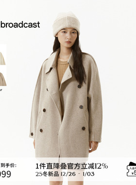 播宽松韩系100%羊毛呢外套女冬季复古气质大衣DDS4AD5126