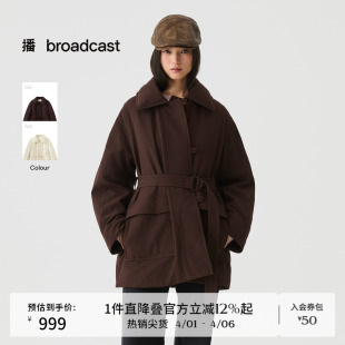 鸭绒羽绒服女冬季 宽松户外外套DDS4RD5266 短款 播通勤风衣式