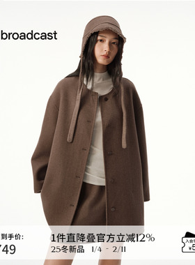 播时髦洋气灰色短款毛呢外套女秋冬宽松上衣DDS4AD5116