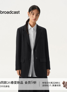 播商场同款黑色通勤西装外套女26春季新款宽松职场西服BDT1XD1125