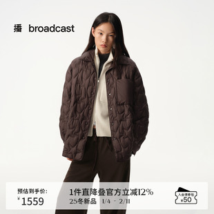 播商场同款短款几何绗缝羽绒服女25冬新款宽松鹅绒外套BDS4RD3151