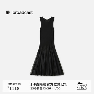 通勤裙子BDS4LD3134 连衣裙女25秋冬新款 播商场同款 优雅气质无袖