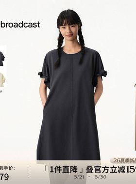 【麻感索罗娜】播商场同款慵懒风圆领短袖连衣裙女26夏BDT2LD1874