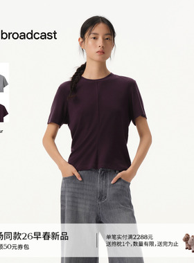 播商场同款圆领宽松洋气短袖T恤女26春季新款休闲上衣BDT1YD1993